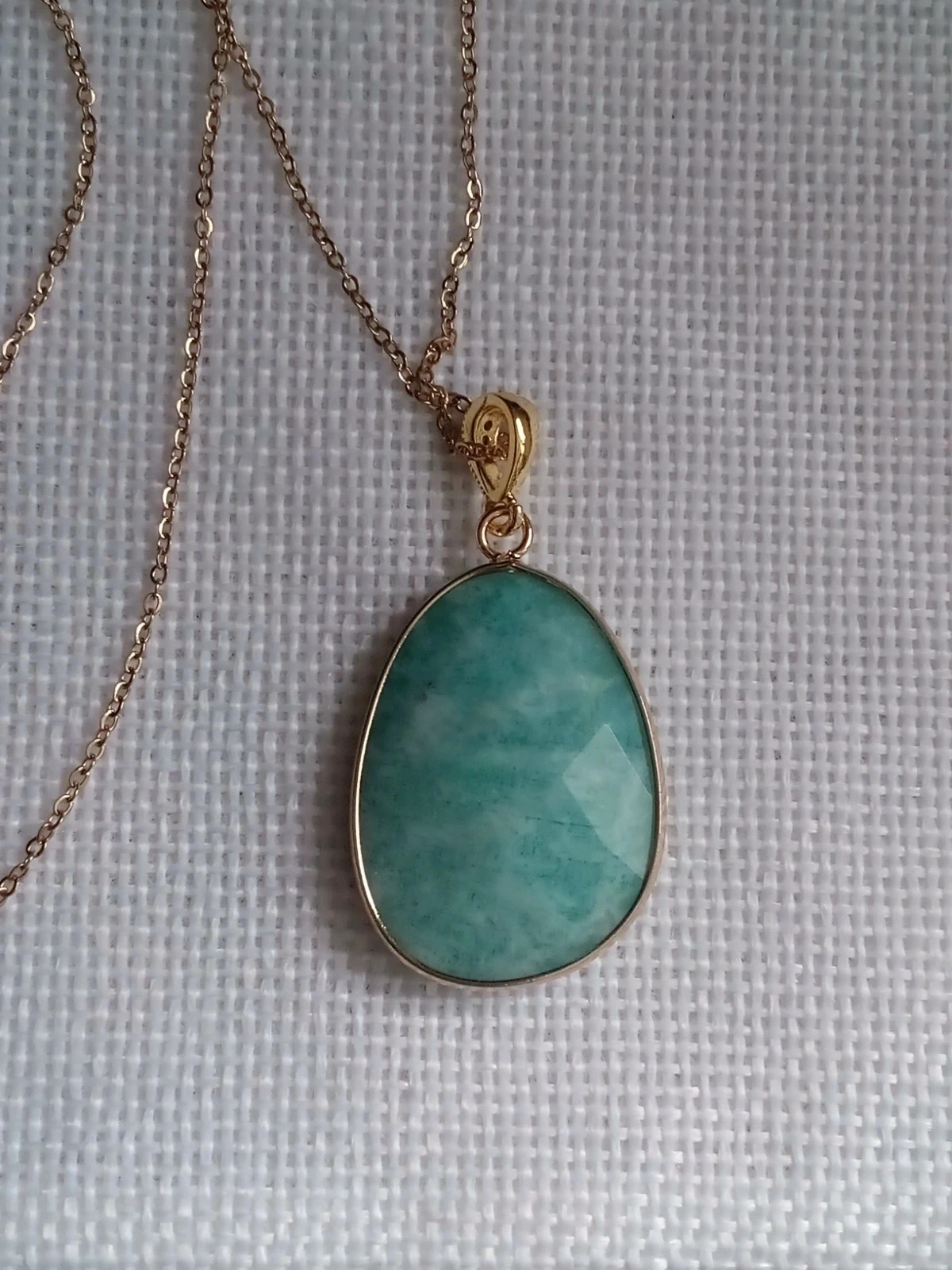 Collar de piedra de amazonita reversible natural – photo 6